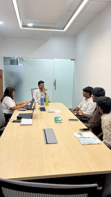 upGrad Madurai office - student and parents with the counselling team after their study abroad session